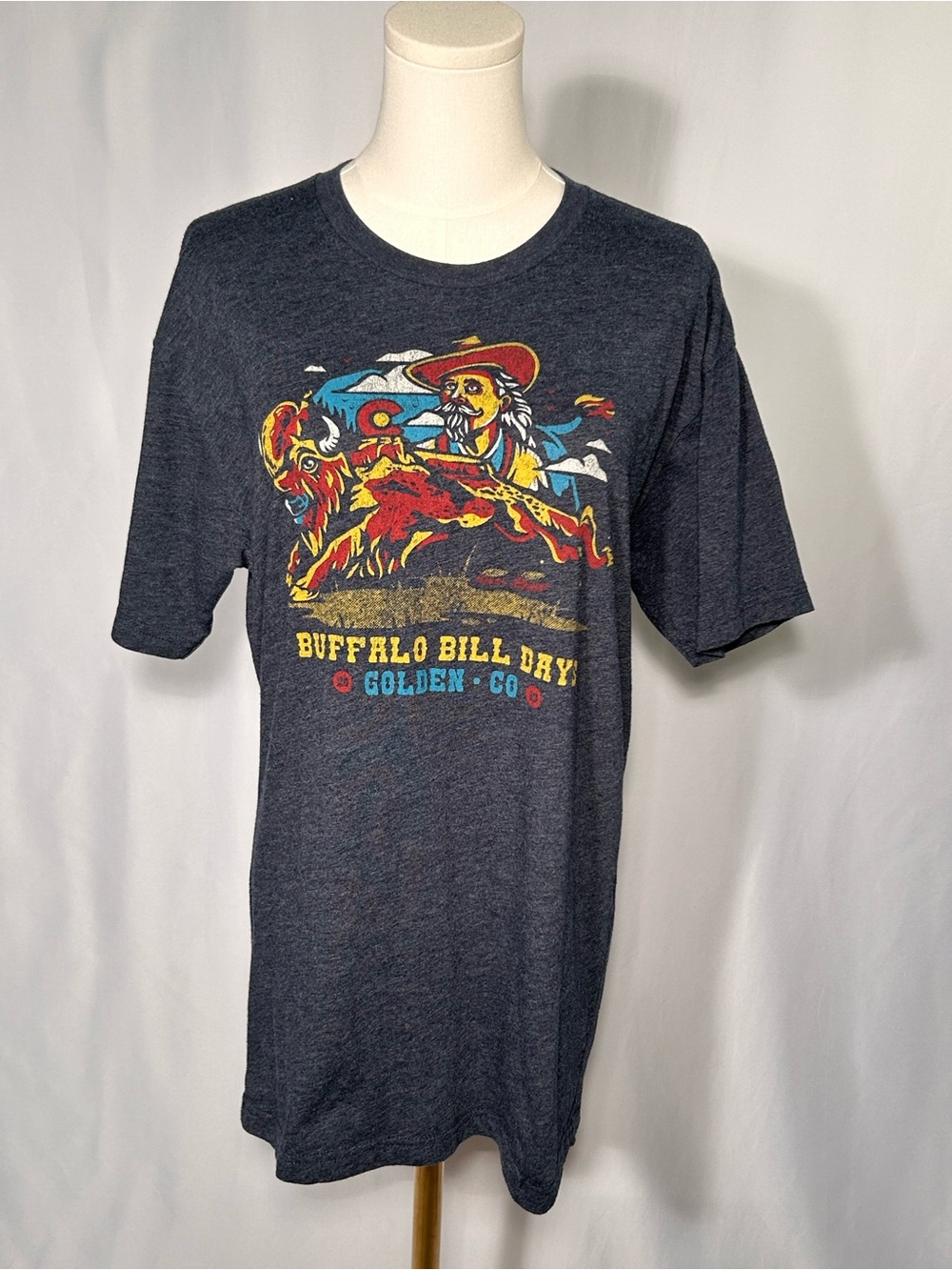 Buffalo Bill Days 2019 Colorado Graphic Tee - Grey Heather Western Retro